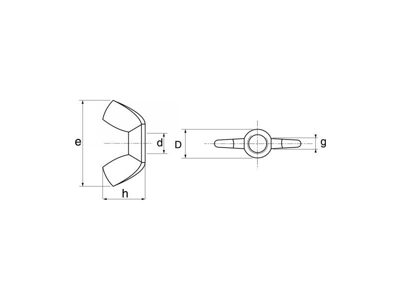 Ecrous à oreilles forme américaine DIN 315 zingué