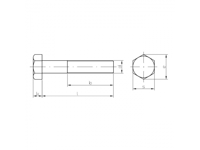 Vis tête hexagonale filetage partiel DIN 931 8.8  brut