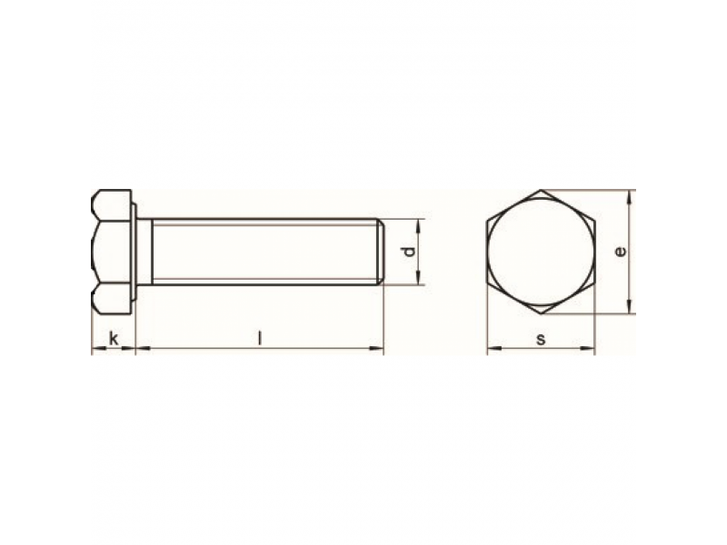 Vis tête hexagonale filetage complet DIN 933 8.8 brut