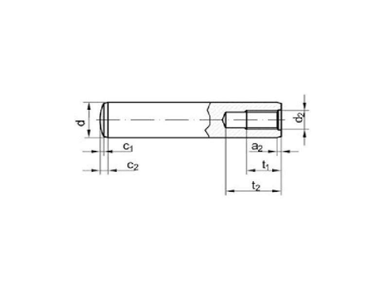 Goupilles cylindriques Taraudées forme D DIN 7979 brut