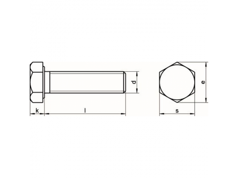 Vis tête hexagonale filetage complet DIN 933 inox A2