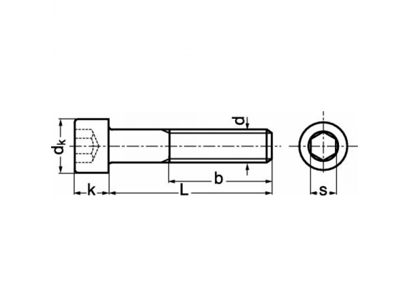 Vis tête cylindrique à six pans creux DIN 912 inox A2