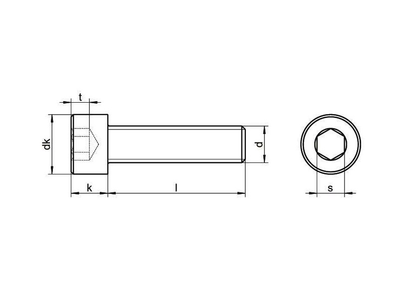 Vis tête cylindrique à six pans creux DIN 912 8.8 filetage complet