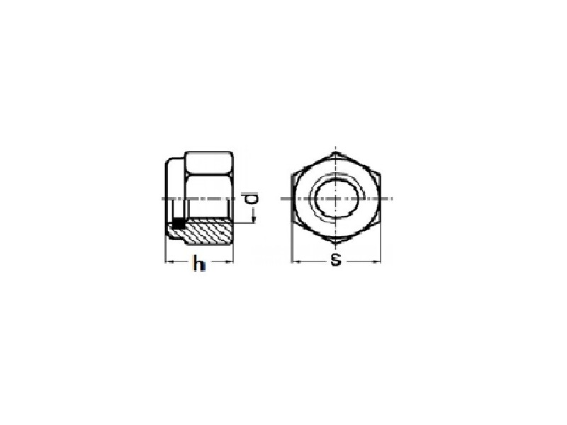 Écrous hexagonaux autofreiné avec bague polyamide, forme haute DIN 982 zingué