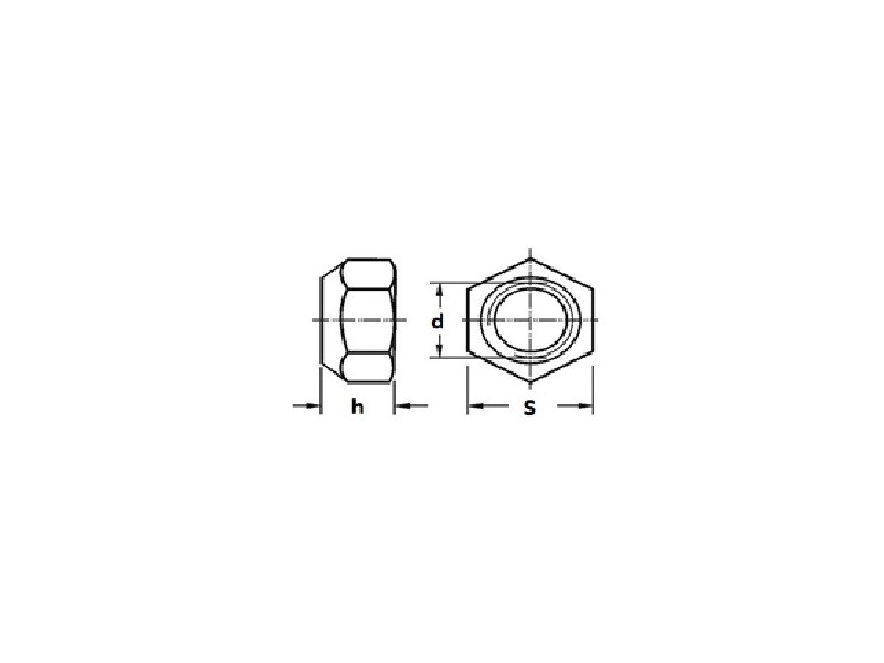 Écrous hexagonaux autofreinés forme VM, tout métal DIN 980 VM zingué