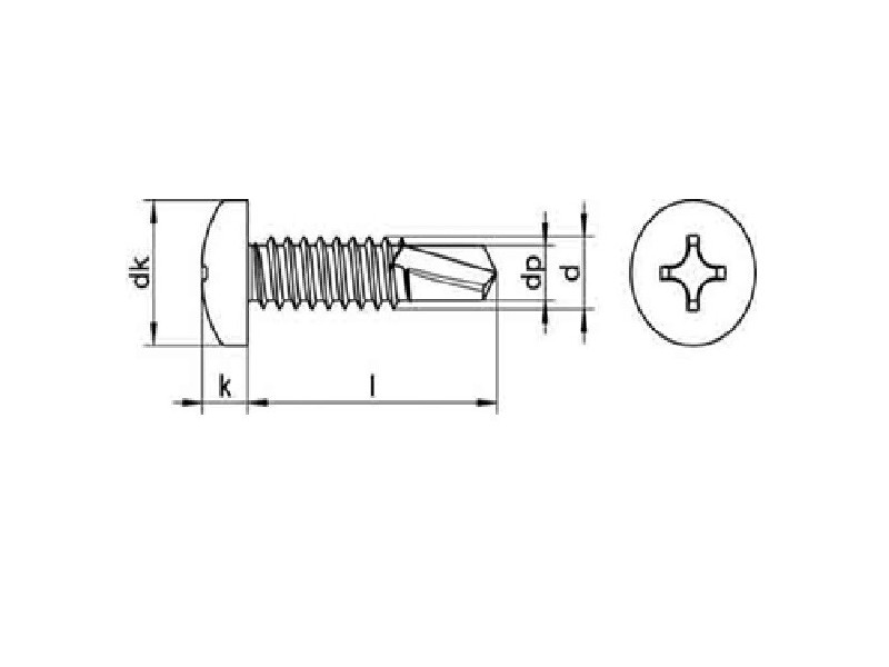 Vis autoperceuse tête cylindrique avec empreinte cruciforme DIN 7504 N zingué