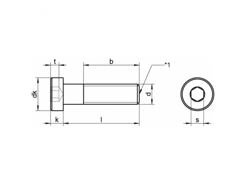 Vis tête cylindrique basse à six pans creux DIN 7984 8.8 / 10.9  brut - zingué