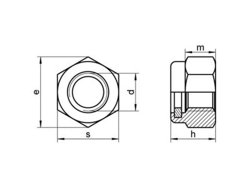 Écrous hexagonaux autofreinés avec bague polyamide DIN 985 zingué/inox A2